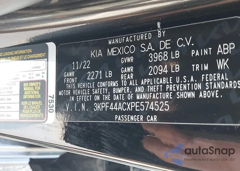 2023 Kia Forte Gt из США, поврежденный, VIN 3KPF44ACXPE574525